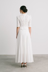 กระโปรงจีบความยาวปานกลางดีไซน์สิบเซลไลโอเซลล์ทำจากวัสดุของสตรีพร้อมแจ็กเก็ตเครื่องแต่งกายที่สง่างามสำหรับผู้หญิงยุคที่ขายดีที่สุด - Product Image 6