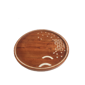 Assiette de forme ronde au chocolat en bois et vadrouille au design attrayant avec assiette de service pour mariage royal et utilisation d'assiette sucrée de fête - Product Image 4