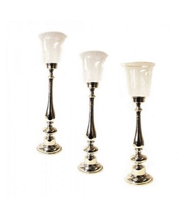 Elegante Portavelas Redondo de Metal Grande, Ecológico y Hecho a Mano para Bodas, Navidad y Decoración del Hogar - Product Image 1