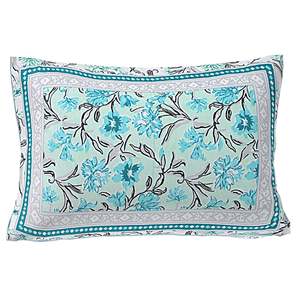 Juego de Sábanas Individuales de Algodón 100% de 180 Hilos, Color Azul Turquesa, con Diseño Floral Moderno, 3 Piezas, para Uso Doméstico (BSB1096) - Product Image 2