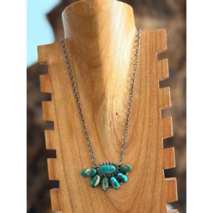 Collier en turquoise naturelle de Royston et argent sterling avec grappe de fleurs Lorenzo Juan – Cadeau - Product Image 3