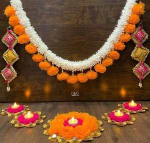 Precio al por mayor indio hecho a mano flor artificial colgante guirnalda cadena Toran boda evento hogar Oficina telón de fondo Decoración - Product Image 2