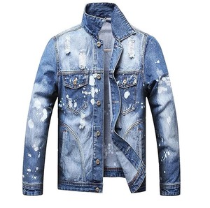 High <b>Lightweight</b> Vintage <b>Denim</b> <b>Jacket</b> for Men Breathable Comfortable Stand Collar Custom Logo Competitive Price for Spring - Product Image 2