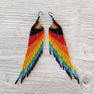 Colorful Bohemian Elegant <b>Tassel</b> <b>Earrings</b> Handmade Long Drop <b>Earrings</b> for Ladies Hot Sale Fashion Accessory - Product Image 1