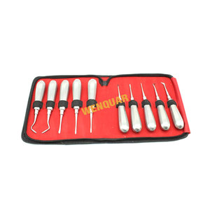 Ensemble d'élevateurs dentaires de 10 pièces, forceps et élevateurs manuels incurvés pour l'extraction des dents, prêt à être expédié, instruments dentaires - Product Image 2