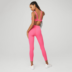 Women's Stretchy Slimming Compression Yoga Shorts & Sports <b>Bra</b> Tops Set Soft Lightweight Breathable Active OEM - Product Image 2