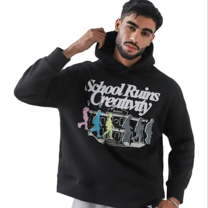 New Arrival Casual Wear cotton blended Men's Puff Printing Hoodie Custom Design Oversized Streetwear Fashion Hoodie - Product Image 1
