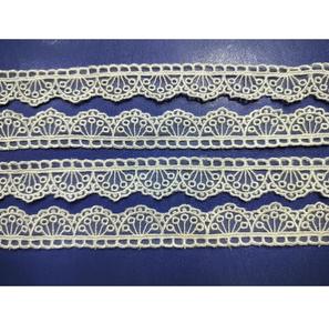 Dentelle en organza 100% nylon extensible à séchage rapide de qualité supérieure, motif coquillage festonné blanc pour robes de mariée - Product Image 2