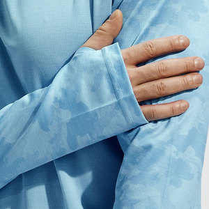 <b>Men</b> Long Sleeve UV Sun Protection Outdoor Hooded Shirt Hiking Athletic Active Hoodie with Thumb Holes - Product Image 5