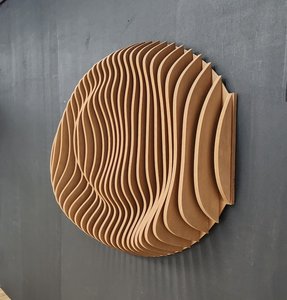 Grande sculpture murale paramétrique en bois 3D moderne Artisanat élégant pour décoration d'anniversaire murale Art déco suspendue - Product Image 5