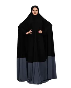 Readymade islam abaya ve başörtüsü etnik orta doğu bölgesi müslüman kadın elbise polyester kapşonlu abaya gevşek arapça namaz elbise