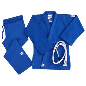 Traje de Judo Personalizado Green Hill Club, Kimono Azul de BJJ con Logotipo Bordado, Ropa Deportiva Lavada para Karate y BJJ, Talla Personalizable - Product Image 1