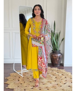 Elegant Indian Sharara Suit for Ladies in Lawn Cotton Stitched Pattern with Three Piece Dupatta and Beautiful Design - Product Image 2