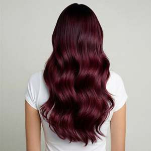 Extensions de cheveux Halo 10A Remy, tissage de cheveux humains indiens, 30 pouces, bouclés crépus, bordeaux - Product Image 5