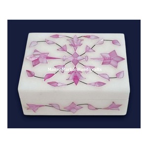 Caja con incrustaciones de mármol de aspecto precioso más hermoso con materiales de nácar caja de mármol para joyería y artículos de regalos de frutas secas - Product Image 4