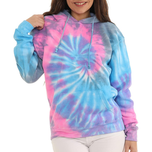Unisex 380GSM Cotton Polyester Fleece Pullover <b>Hoodie</b> Vintage Sun Faded Women Tie Dye Washed Streetwear <b>Summer</b> Hooded Sweatshirt - Product Image 1