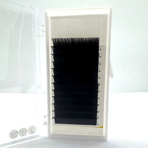 Extensions de cils brun foncé aspect naturel vs plateaux de cils noirs, cils individuels en cachemire doux mat brun, marque privée - Product Image 1