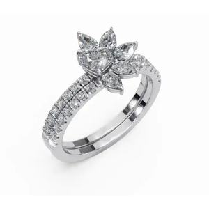 Anillo de Diamantes de Diseño de Corazón con Pétalos de Lujo, el Más Vendido, 1.013 Ct, Oro de 9, 14 y 18 Quilates, Proveedor Mayorista OEM - Product Image 5