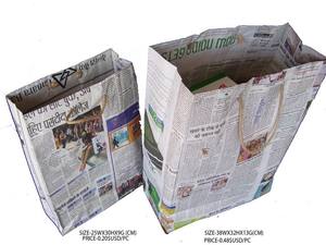 Bolsa de compras reutilizable de papel de periódico, ecológica, biodegradable, reciclable, con logo personalizado, bolsas de regalo marrones para tiendas minoristas - Product Image 2