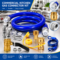 1675KIT48 Kit de raccordement flexible pour cuisinière à gaz naturel avec déconnexion rapide, raccord de tuyau en acier inoxydable