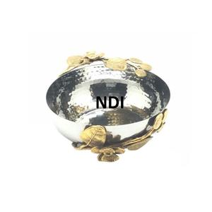 Mesa de cena decoración superior servir frutero calidad superior niquelado acabado comida ensalada servir cuenco de Metal - Product Image 1