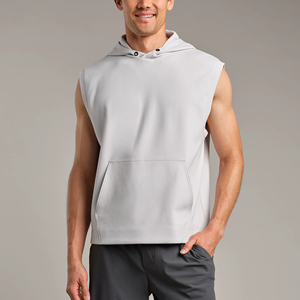 Sweat à capuche de gymnastique sans manches léger de haute qualité pour hommes vêtements d'entraînement respirants logo personnalisable brodé décontracté hiver - Product Image 1