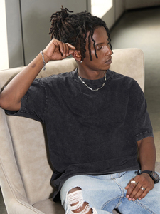 Custom Logo Acid Washed T <b>Shirts</b> <b>Men</b> Distressed Heavyweight Cotton Blank 100% Cotton <b>Men</b> Acid Wash T <b>Shirts</b> - Product Image 3