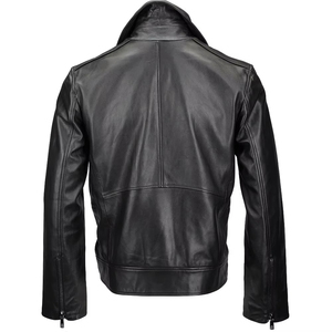 Venta al por mayor de los hombres de piel de cordero Real chaquetas de camionero de estilo Vintage personalizado chaqueta de motorista de cuero para los hombres - Product Image 2