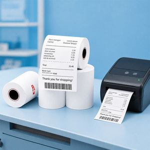 Papel térmico para caja registradora y recibos, rollo de 57x60mm, 57x36mm, 2 1/4 x 85 pies, 57x25 - Product Image 2