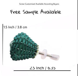 Armoire moderne en métal tressé en bambou pour la cuisine, la chambre à coucher et la salle de bain, commode et armoire, poignée en céramique pour tiroir - Product Image 3