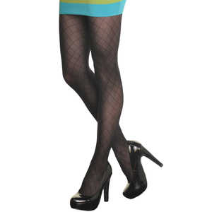 Collant Sottili Lunghi da Ragazza con Motivo Geometrico a Diamante, Trasparenti e Opachi con Dettagli in Strass # 9415-42 Nylon - Product Image 3