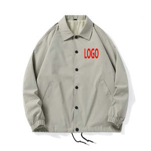 Chaqueta de entrenador cortavientos de alta calidad de gran tamaño con impresión personalizada Chaqueta de nailon de entrenador en blanco de peso pesado para hombre Chaqueta cortavientos para hombre - Product Image 1