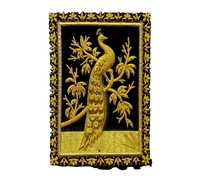 Décoration murale brodée Zari, décoration intérieure de luxe pour les pièces, cadeaux en tissu et résine, intemporelle