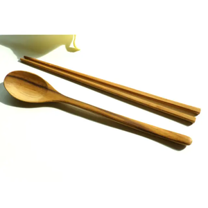 Couverts en bois écologiques fourchette cuillère couteau vaisselle meilleure qualité biodégradable serveur de salade de haute qualité 3 pièces ensembles - Product Image 4