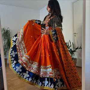 Superbe qualité Banjara Tribal Ethnique Vintage Afghan/Pakistan Kuchi Party Robe traditionnelle Broderie naturelle Longueur au sol - Product Image 4