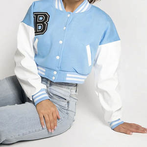 Chaqueta Corta Deportiva Estilo Universitario para Mujer, con Mangas Largas, Tallas Grandes, Chaquetas Universitarias de Béisbol - Product Image 3