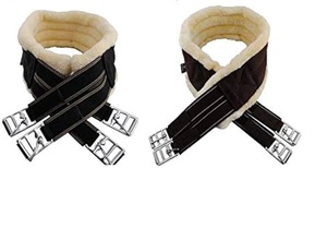 Sillín sintético de neopreno, correa de nailon resistente al desgarro fuerte, circunferencia de salto, extremos elásticos, piel sintética suave equina/visón/forro polar - Product Image 2