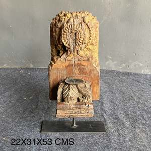 Corbeille murale en bois vintage indien, sculptée à la main, décoration architecturale, style rustique antique, intérieur de maison, assortiment, 1 conteneur - Product Image 2