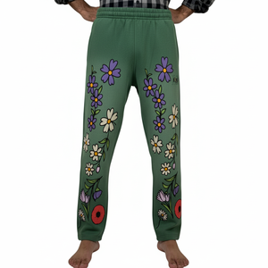 2025 Custom Casual <b>Joggers</b> Polyester Cotton Printed Logo Patchwork <b>Stacked</b> Sweatpants Streetwear washed men's pants - Product Image 1