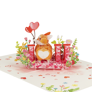 การ์ดป๊อปอัพ3D โรแมนติกทำมือกระดาษของขวัญวาเลนไทน์สำหรับคู่รัก - Product Image 3