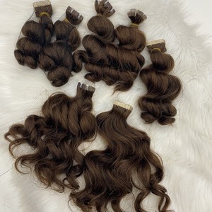 Prix usine donneur unique ruban adhésif couleurs droites naturelles extensions de cheveux humains vierges russes vierge de qualité Remy vietnamienne - Product Image 2