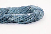 Perles de pierre facettées en mousse d'aigue-marine naturelle bleue AAA, 4 mm, brins de 14 pouces, pierres précieuses naturelles pour la fabrication de bijoux