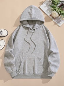 Sudadera con Capucha de Forro Polar para Mujer, Otoño-Invierno 2025, Color Sólido, Casual, Ecológica, 100% Algodón, Logotipo Frontal, Corte Holgado - Product Image 6