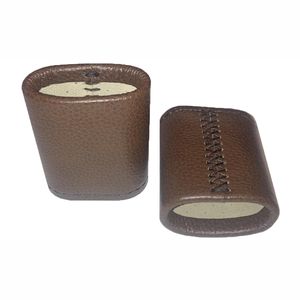 Style de luxe personnalisé marron en cuir PU fait à la main de haute qualité dés Shaker tasse en gros - Product Image 4