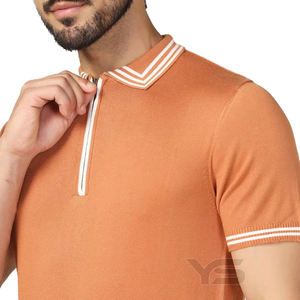 Venta caliente logotipo personalizado Polo camisa algodón/Spandex transpirable en blanco Polo camiseta cremallera frontal estilo polos para hombres - Product Image 5