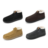 Chaussons d'intérieur pour hommes, chauds, antidérapants, doux, en daim synthétique, doublure en peluche, faciles à enfiler, grande taille, OEM disponible