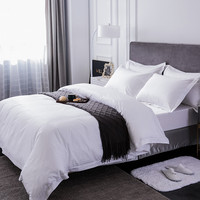 Ensemble de literie d'hôtel de luxe 100% coton personnalisé, draps plats doux et édredons disponibles en taille King pour la chambre à coucher