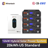 Batterie de rack 51,2 V 100 Ah, onduleur hybride 12 kW, système de stockage d'énergie domestique UL1973 UL9540A, alimentation de secours solaire