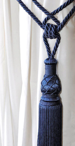 Handmade Blue Window Treatment Curtain/Drapery Acessory Tassel Rope Tie-back - Product Image 2
