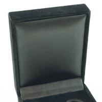 Boîte de collection de médailles rondes en velours noir 42 mm 45 mm 50 mm Pièces de monnaie Boîte de protection avec insert en EVA